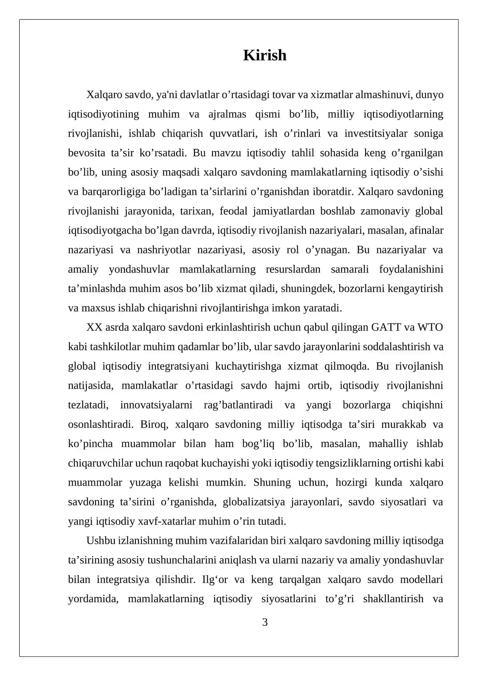 Xalqaro Savdo va Milliy Iqtisod 3