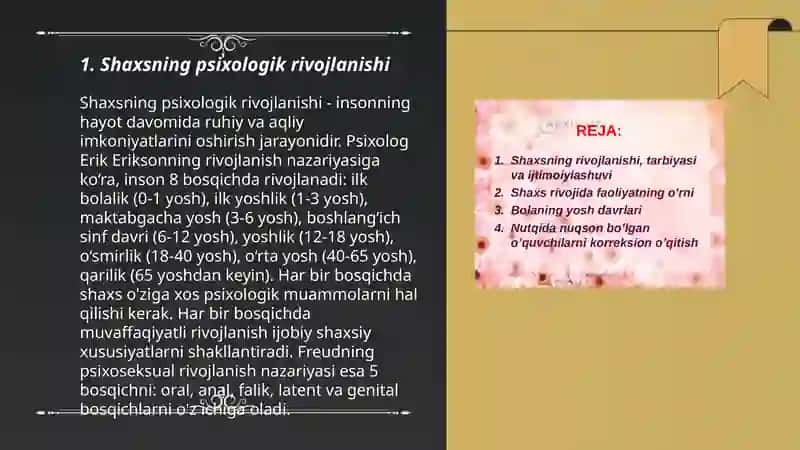 Shaxsning psixologik rivojlanishi 3