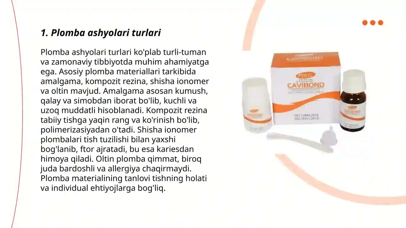 Plomba ashyolari tasnifi 3