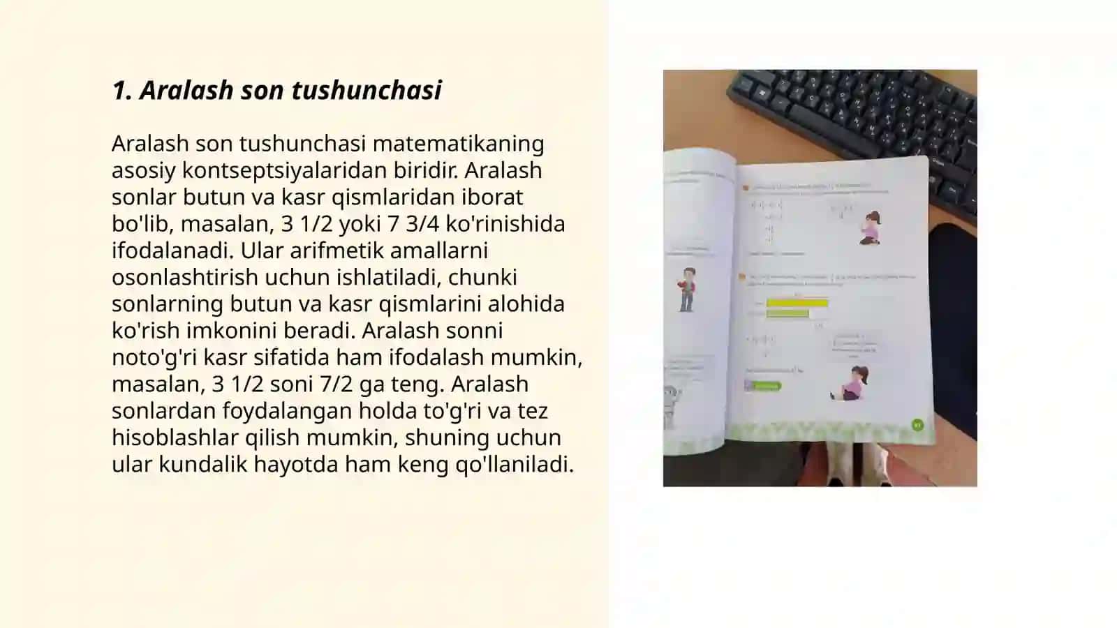5 sinf yangi darslik aralash kasrlarni qoʻshish va ayirish 3