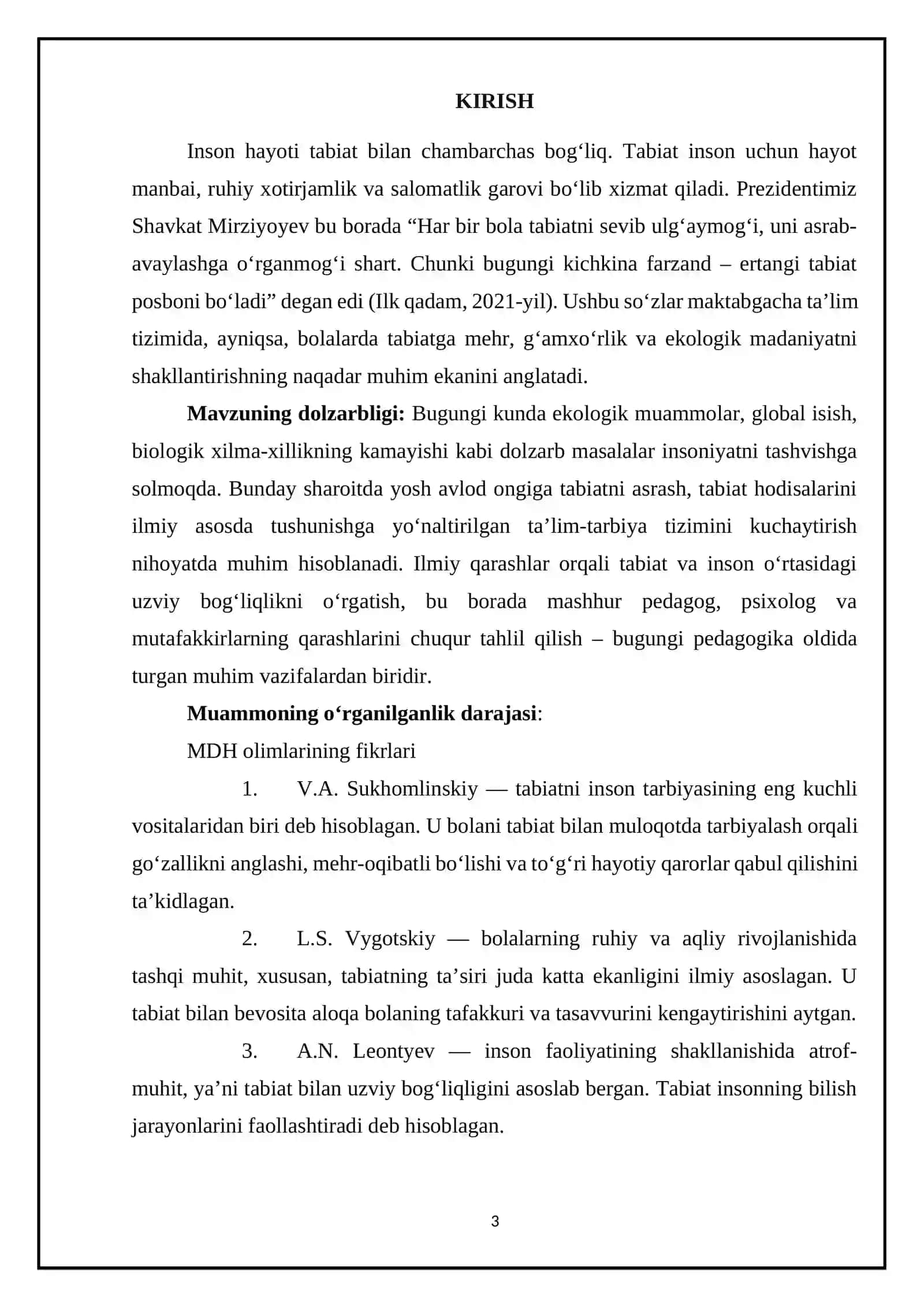TABIATNING INSON HAYOTIDAGI O‘RNI 3