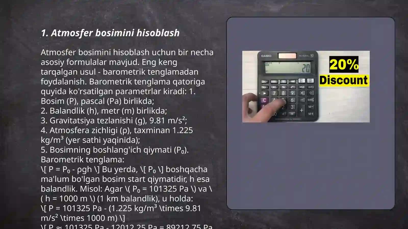 Meteorologik hisoblashlar 3