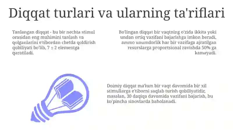 Diqqat turlari va uning xususiyatlari 3