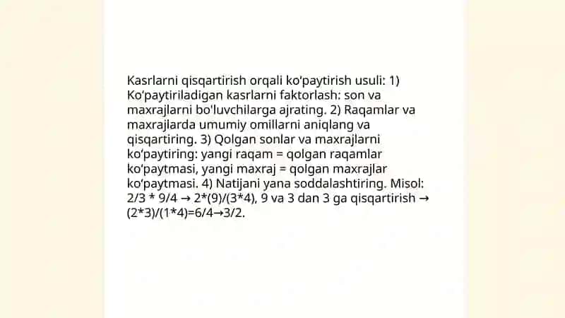 Kasrlarni koʻpaytirishning amaliy usullari 3