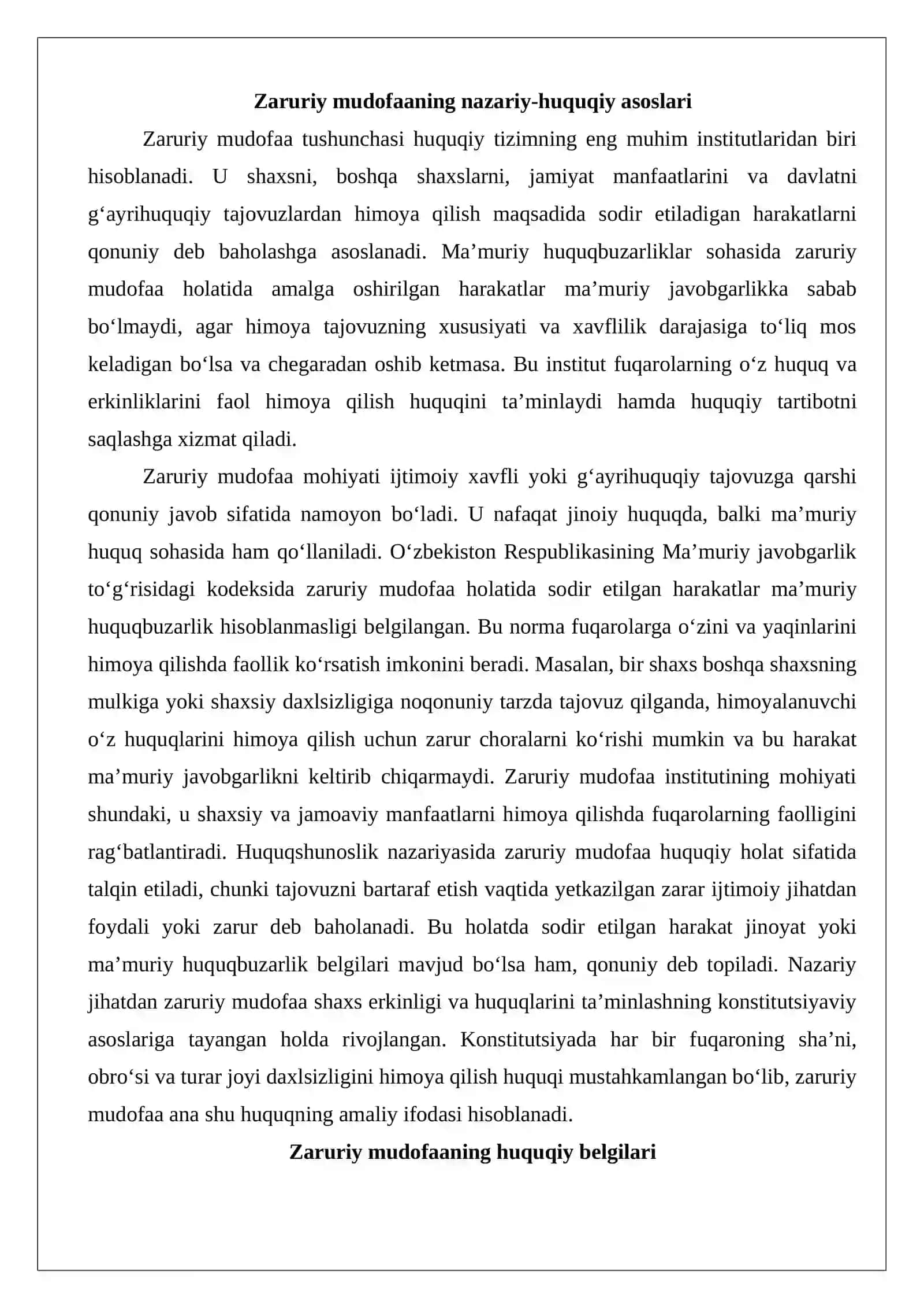 Ma’muriy huquqbuzarliklarda zaruriy mudofaa 3