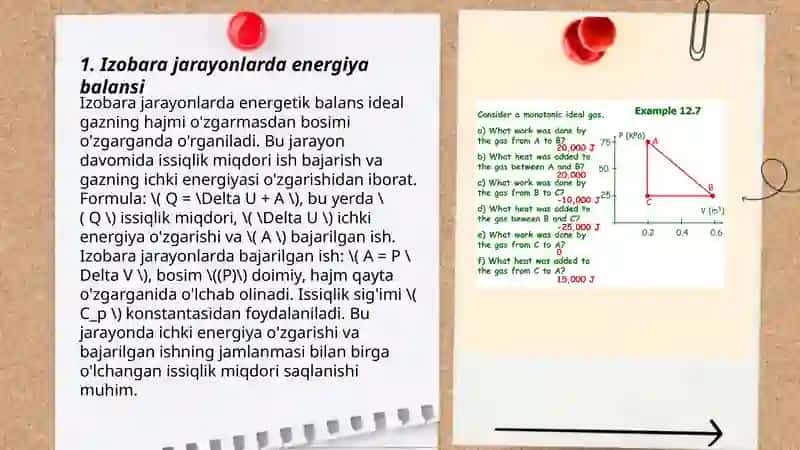 Termodinamikaning 1-qonunini izojarayonlarga tatbiqi 3