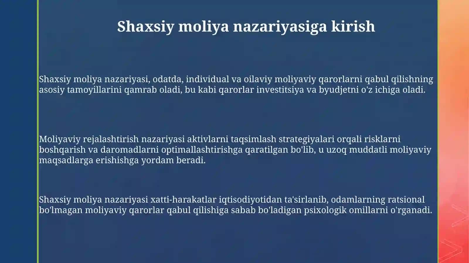 Personal moliya nazariyasi 3