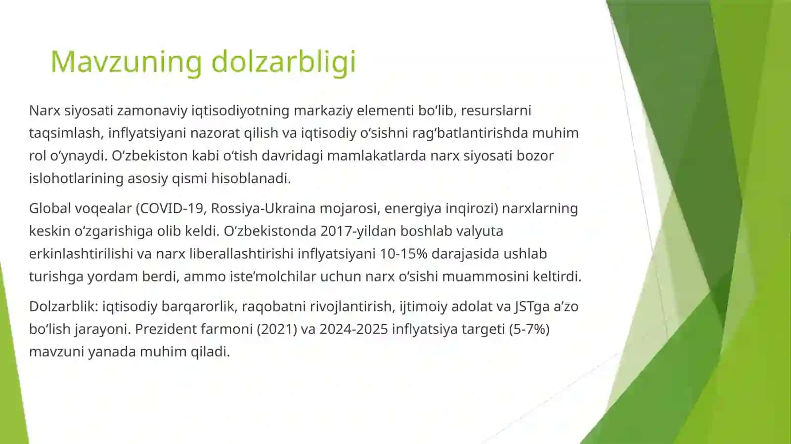 Narx siyosati xuzuri 3