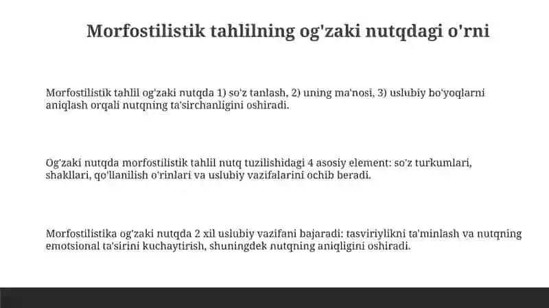 Morfostilistik tahlilning og'zaki nutqdagi o'rni 3
