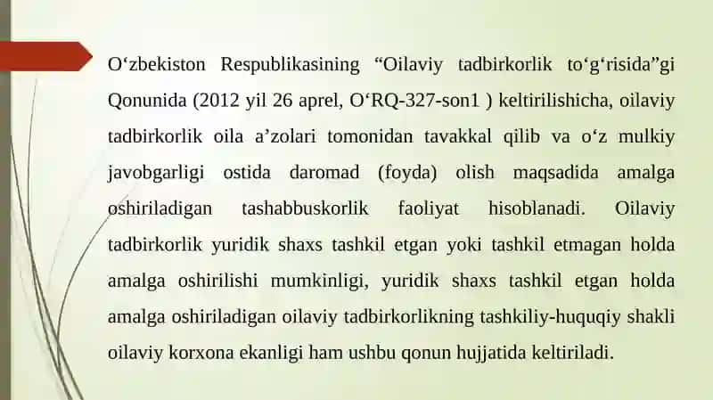 Oilaviy Tadbirkorlik 3