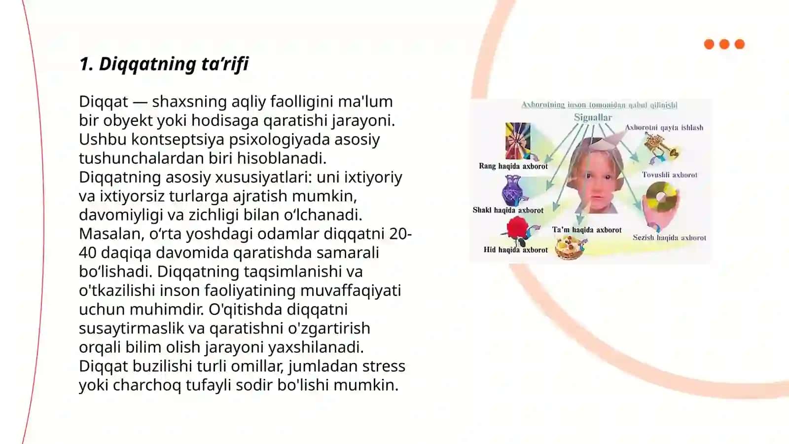 Diqqat turlari va uning hususiyatlari 3