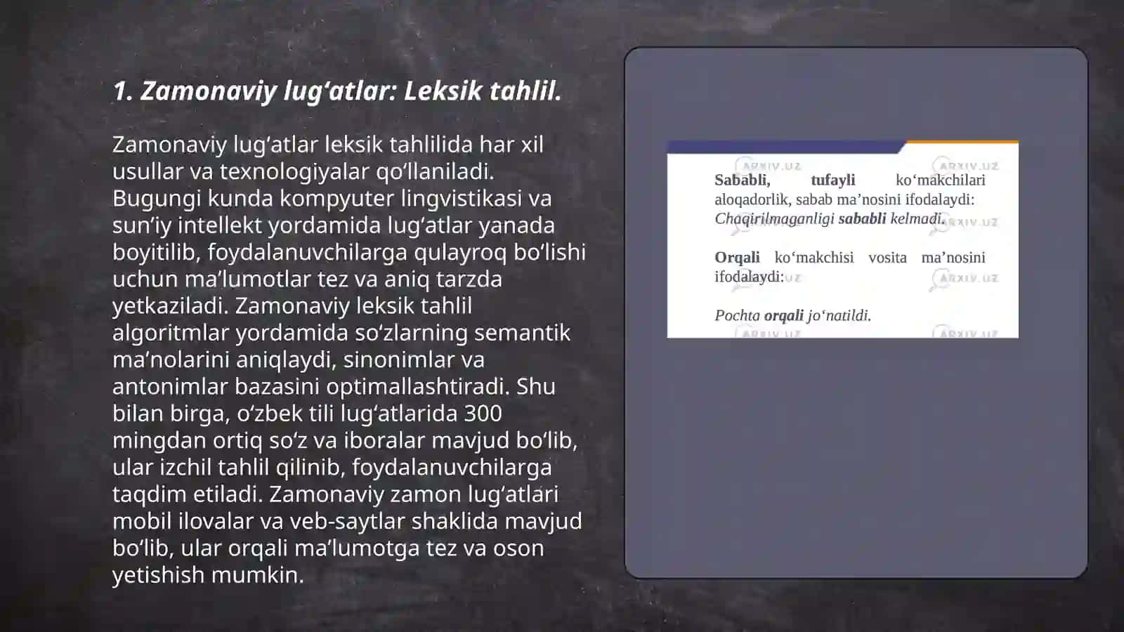 Zamonaviy lugʻatlar tahlili.Leksik,semik,semantik tahlil qilish 3