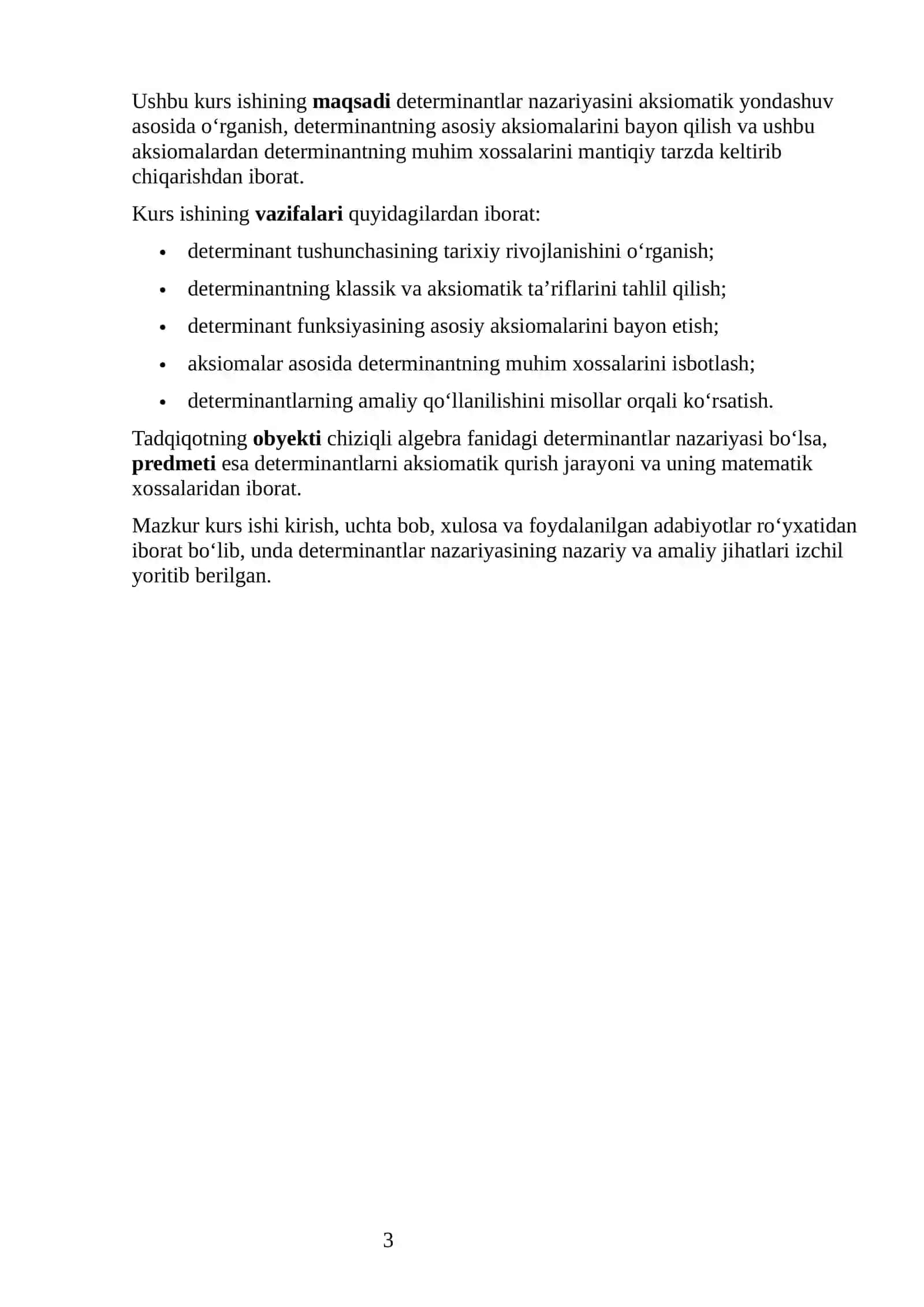 DETERMINANTLAR NAZARIYASINI AKSIOMATIK QURISH 3