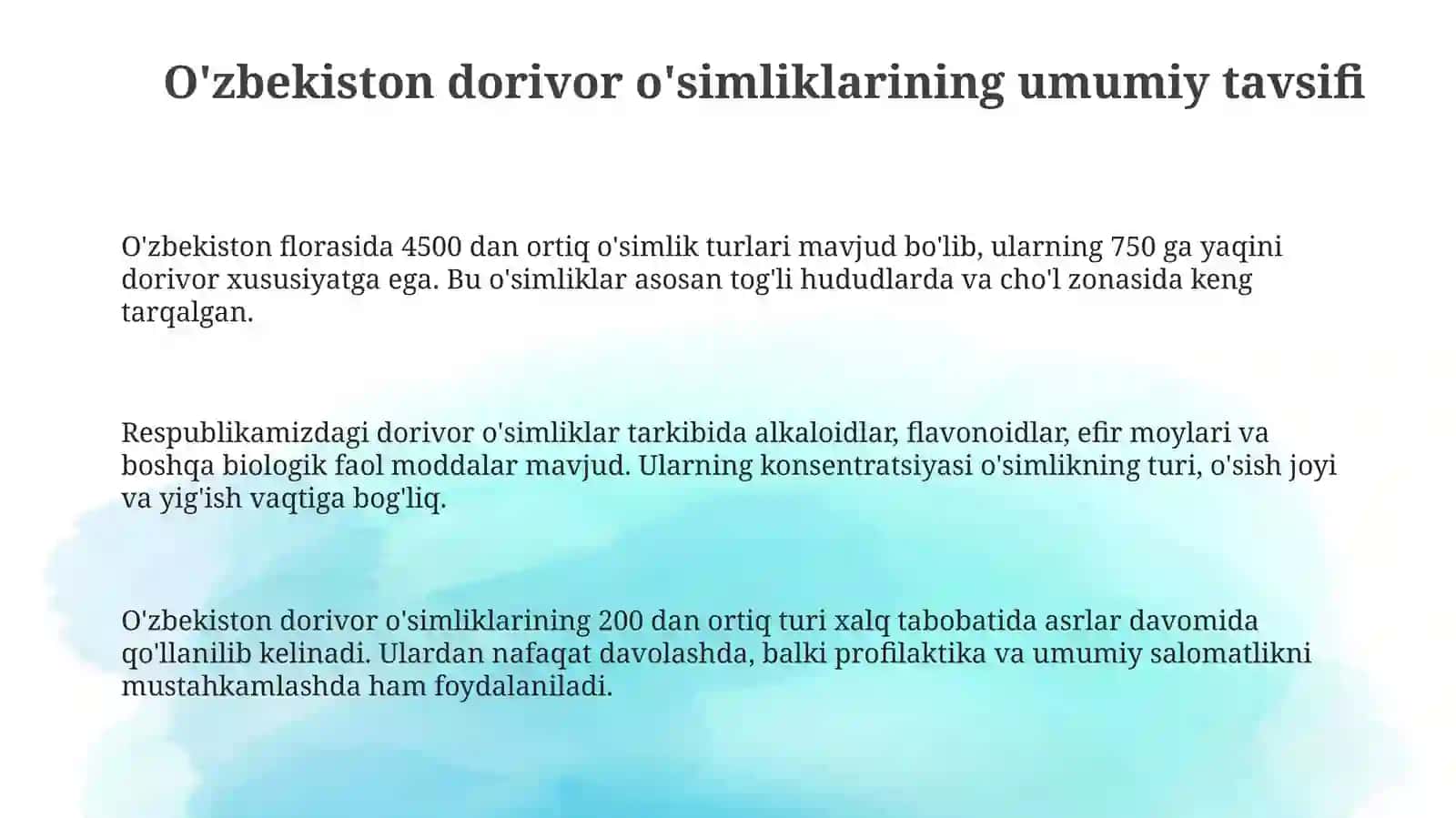 O'zbekistondagi dorivor o'simliklari 3