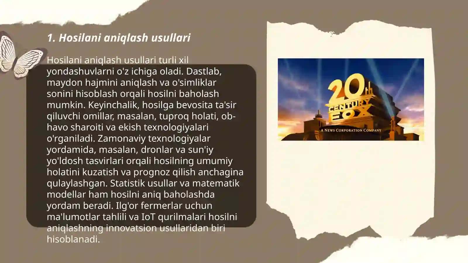 Hosilani aniqlash usullari 3