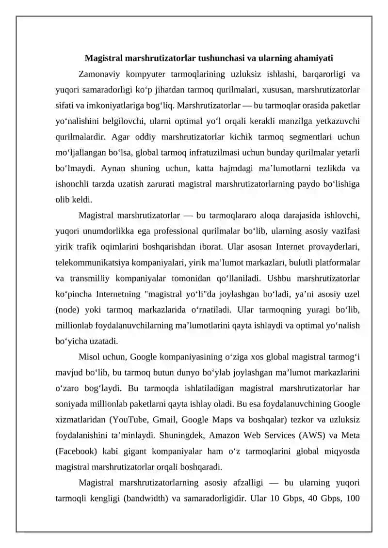 Magistral marshrutizatorlar 3