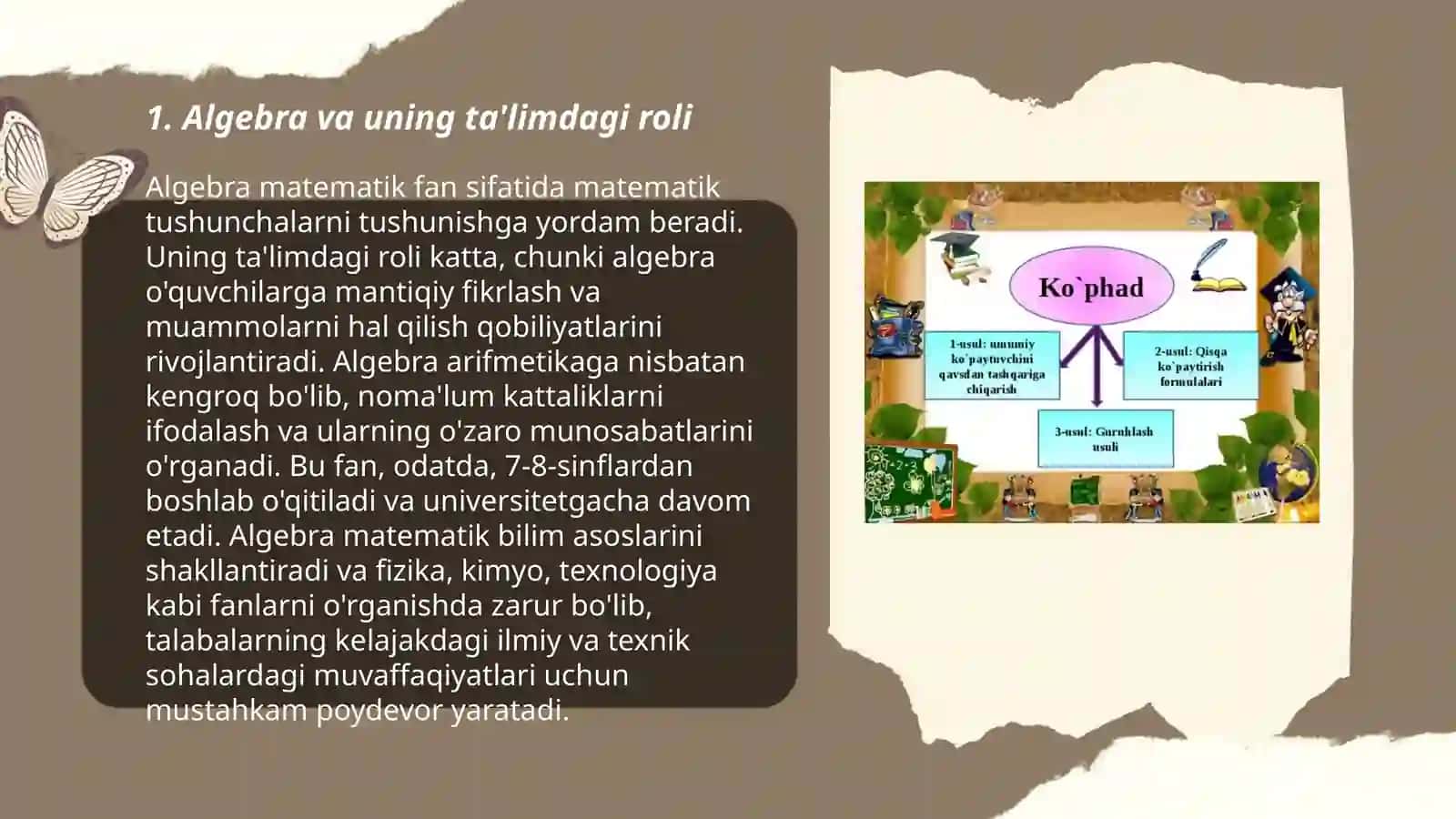 Algebra va uning ta'limdagi roli 3