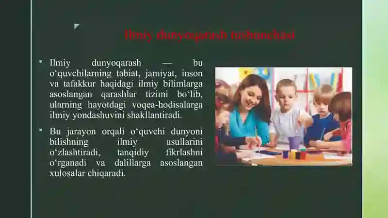 O’QUVCHILARDA ILMIY DUNYOQARASHNI SHAKLLANTIRISH 3