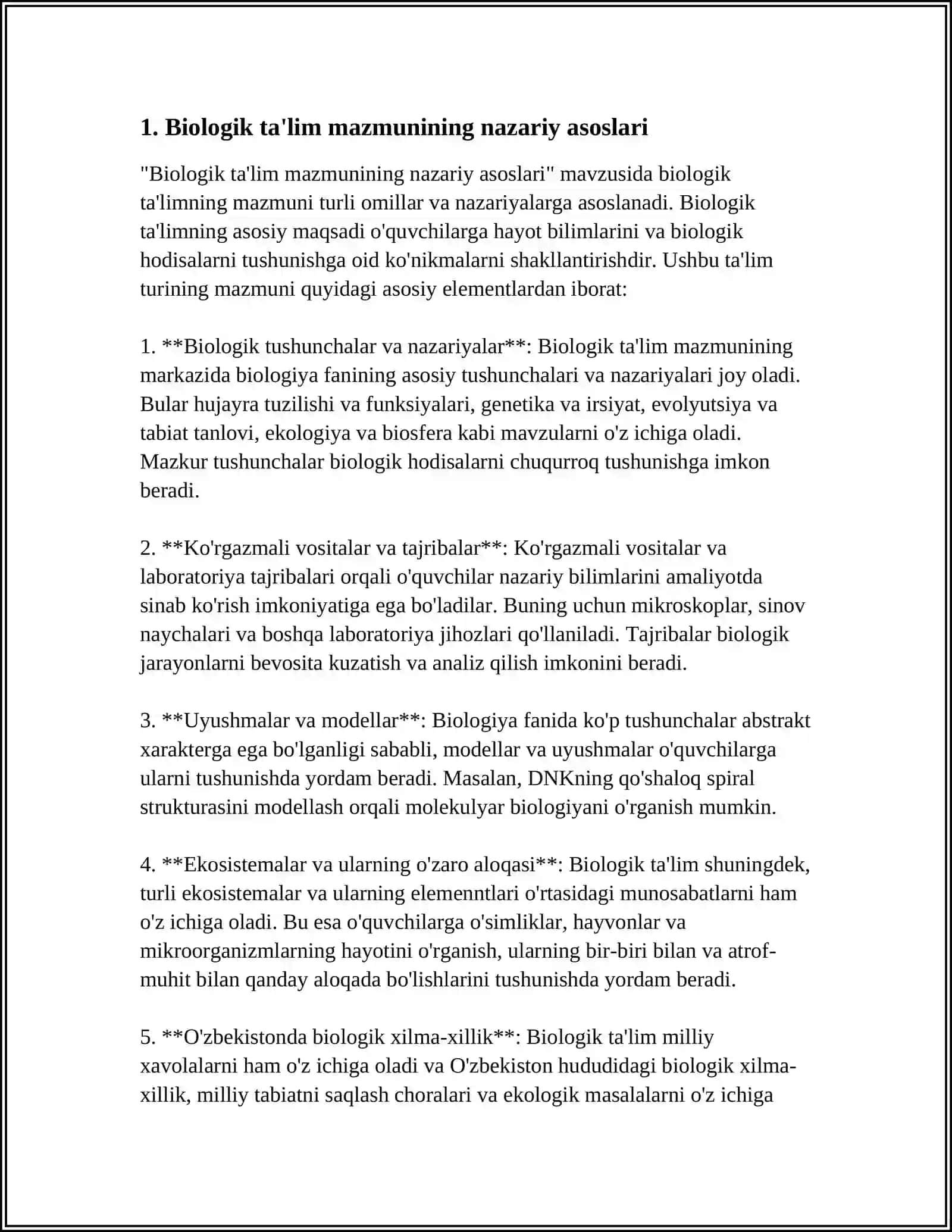 BIOLOGIK TA’LIMNING MAZMUNI 3