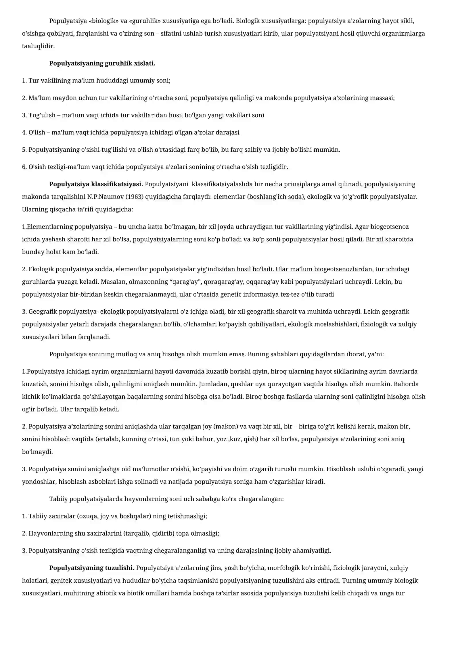 Populyatsiyalar ekologiyasi 3