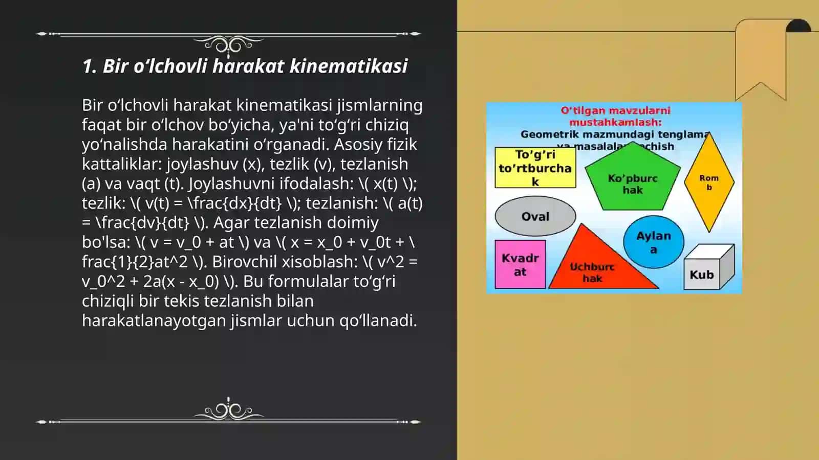 Harakatlar kinomatikasiga doir masalalar 3