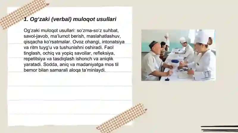 Ogʻzaki (verbal) muloqot usullari 3