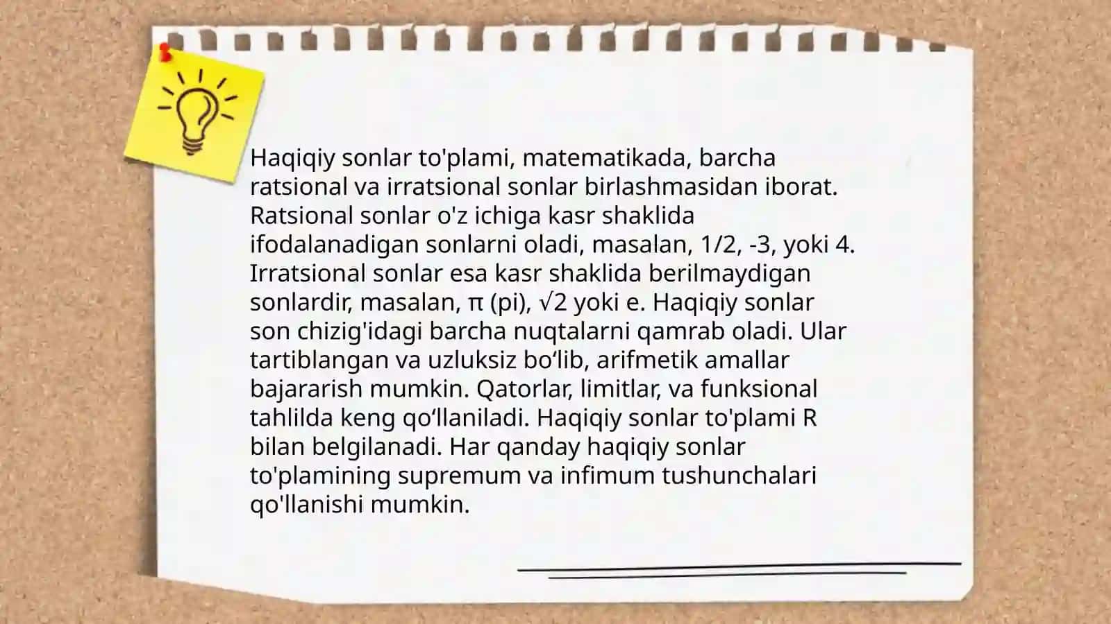 Haqiqiy sonlar,Irratsional sonlar tushunchasi 3