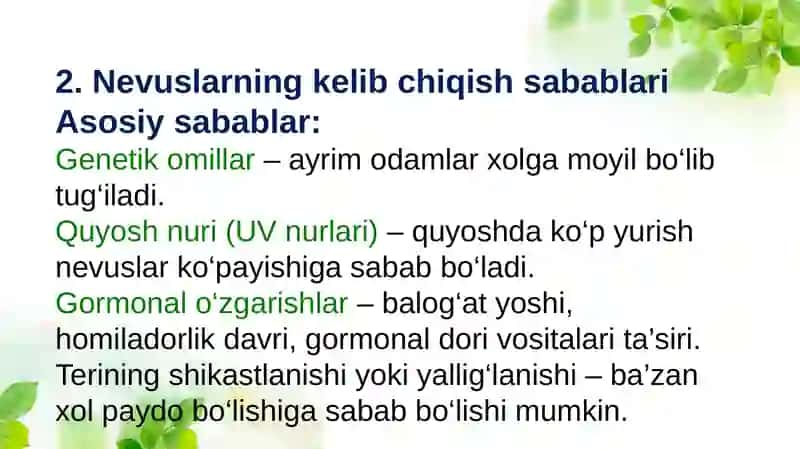 Nevuslar. Ksantelazmalar. Lipomalar. Gigromalar 3