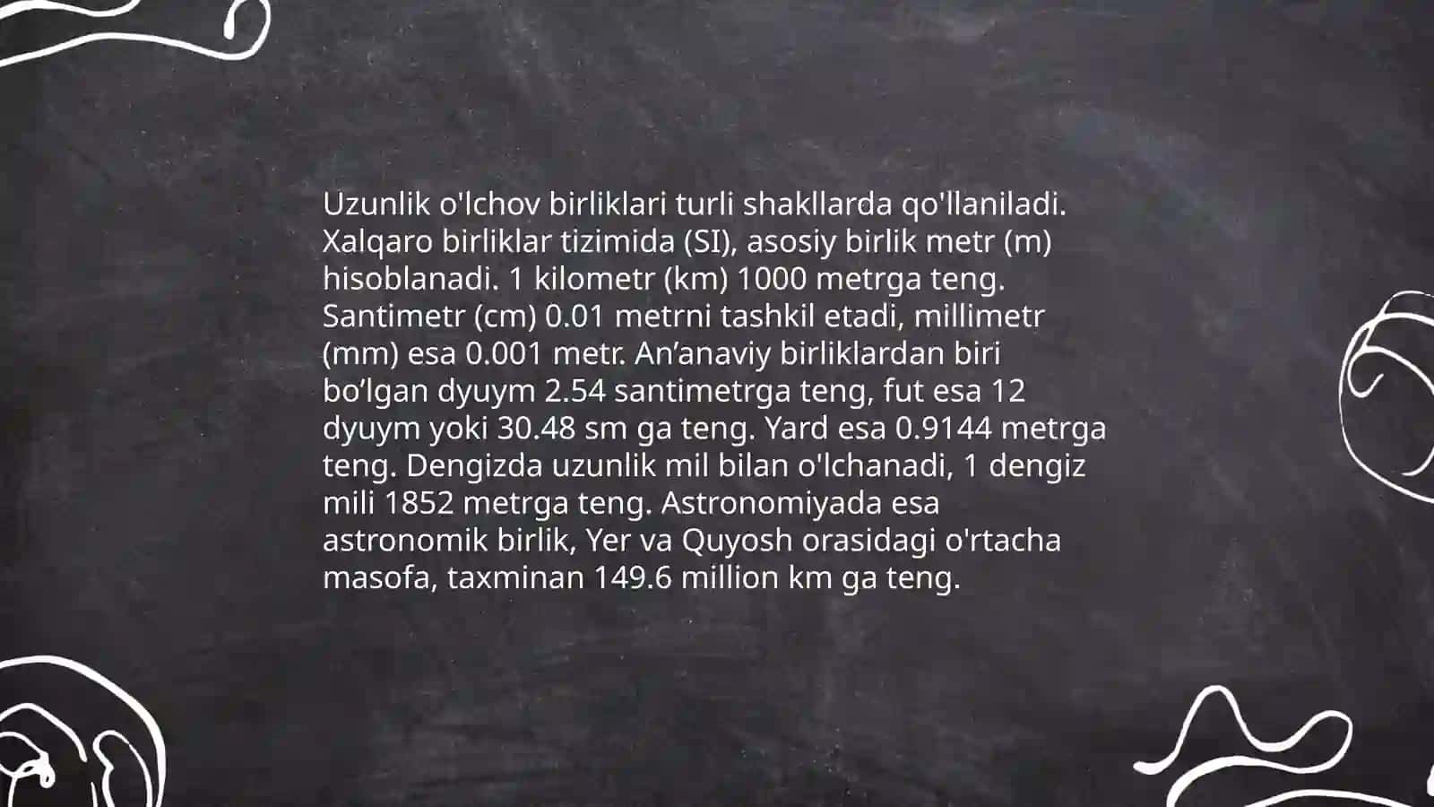 Uzunlik va yuza o'lchov birliklari 3