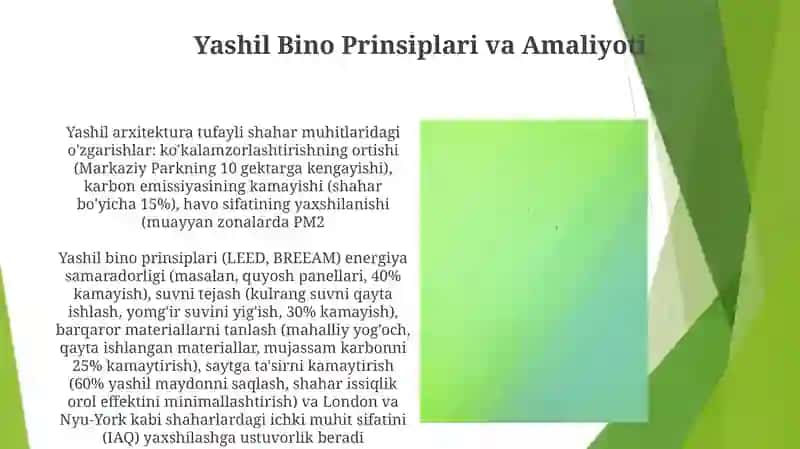 Yashil Bino Prinsiplari va Amaliyoti 3