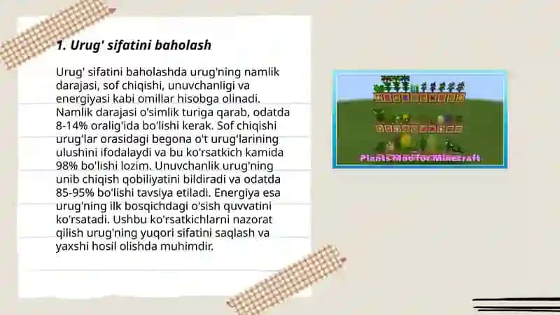 Urug' sifatini baholash 3
