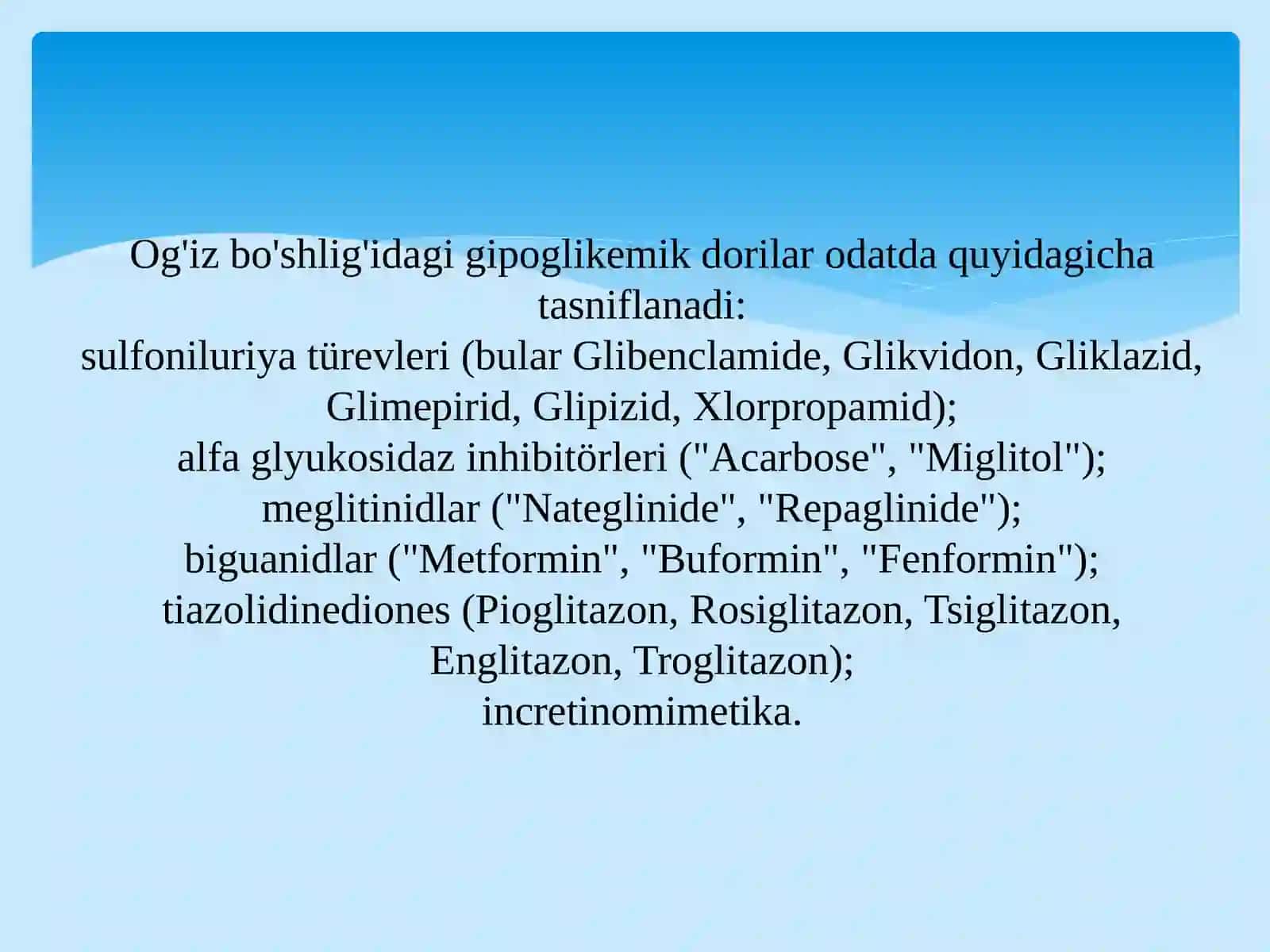 Gipoglikemik dorivorlar klinik farmakologiyasi 3