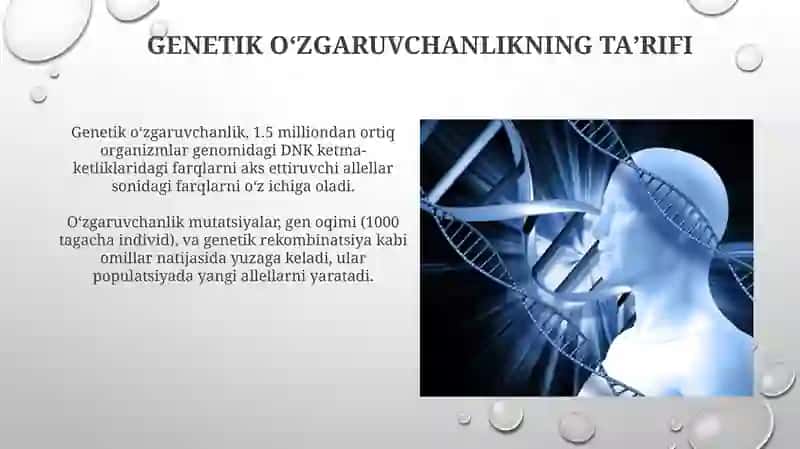 Genetik oʻzgaruvchanlik 3