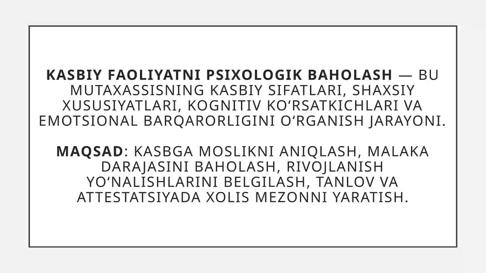 Kasbiy faoliyatni psixologik baholash metodikalar tahlili 3