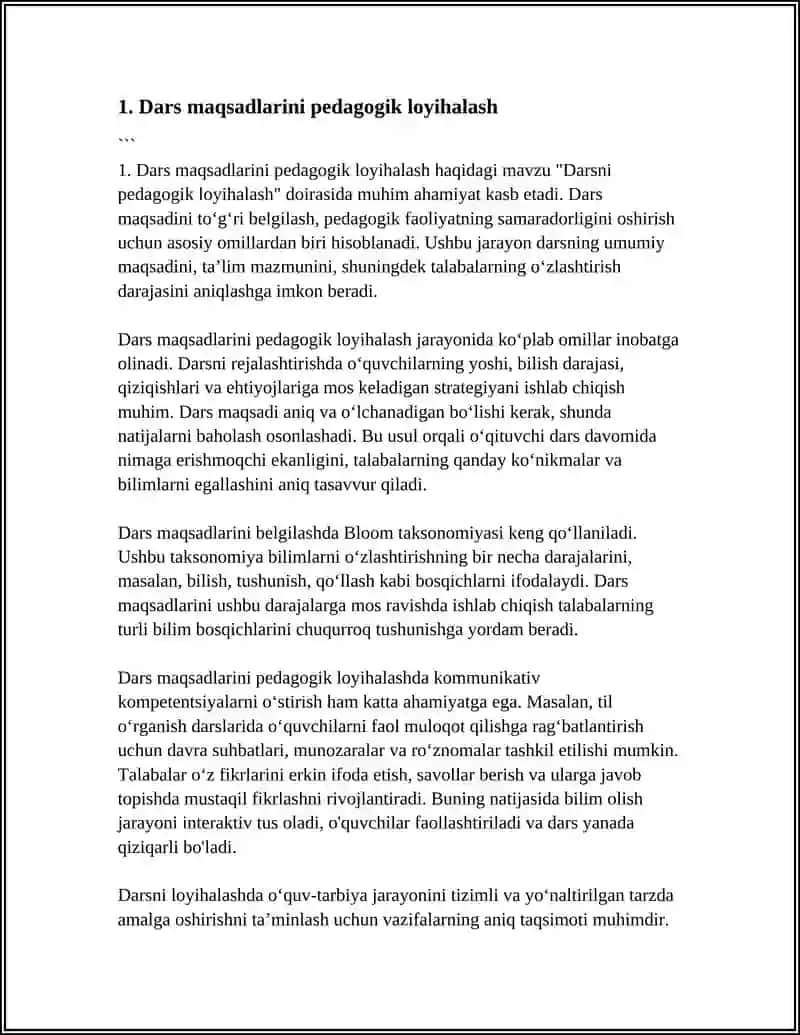 Darsni Pedagogik Loyihalash 3