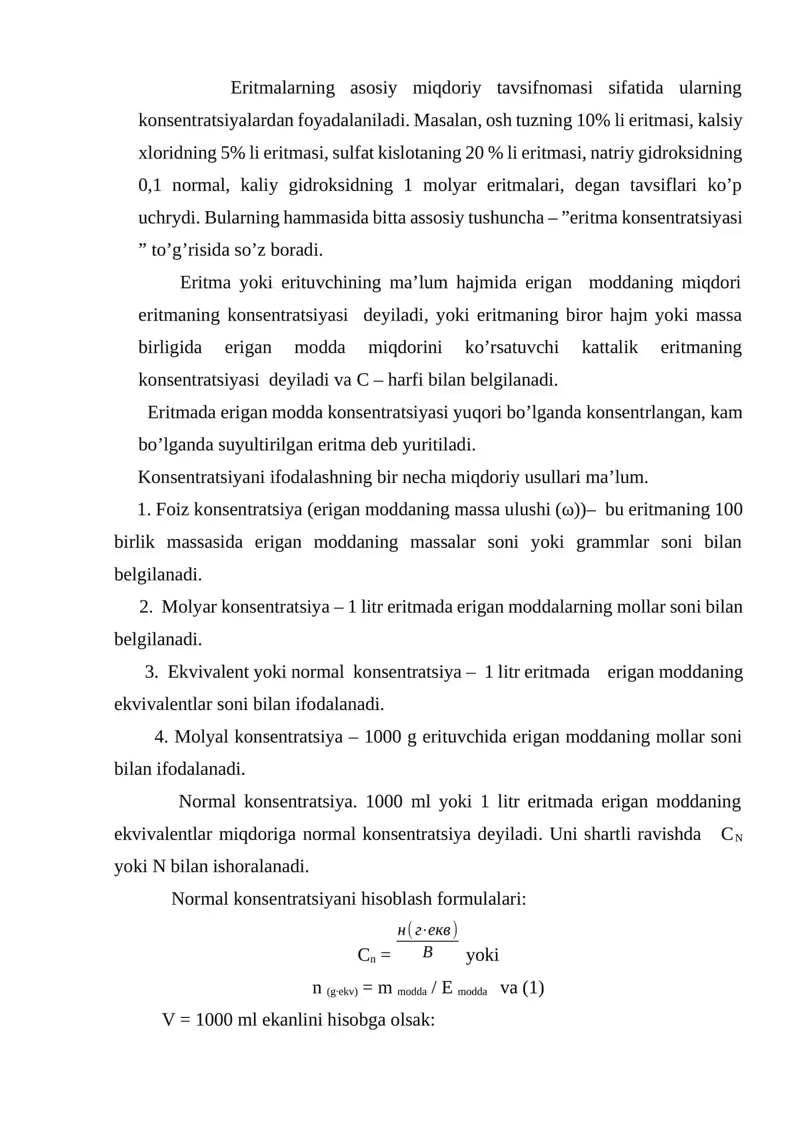 Foiz konsentratsiyali eritmalariga oid masalalar yechish 3