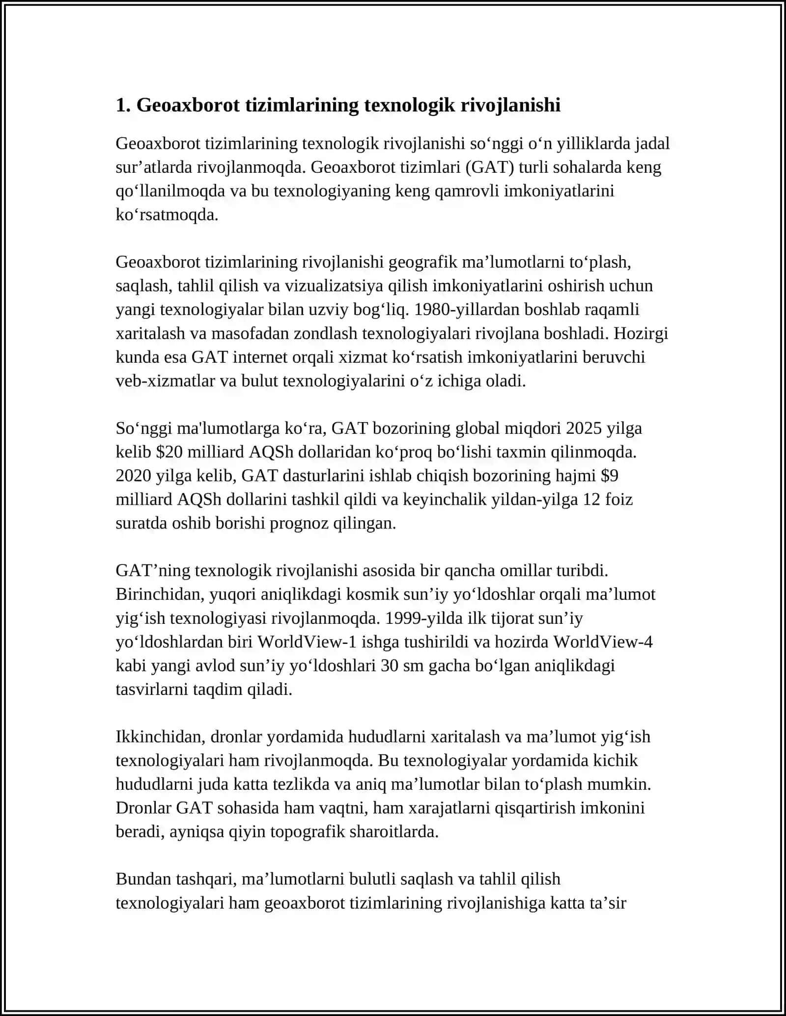 Geoaxborot Tizimlarni Qo'llash Muammolari 3