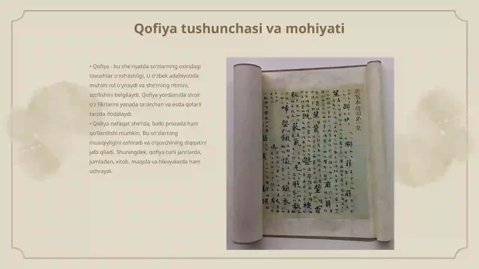 Qofiya va uning turlari. raviy 3