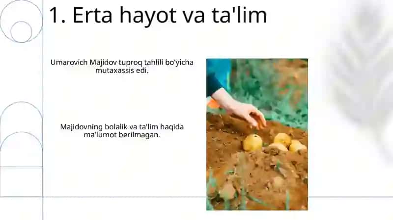 Umarovich Majidov: Tuproq Tahliliga Bag'ishlangan Hayot 3