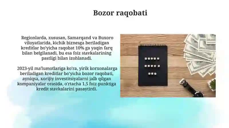 Kreditlar boʻyicha foiz stavkalari 3