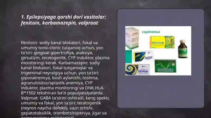 Epilepsiyaga qarshi dori vositalar 3