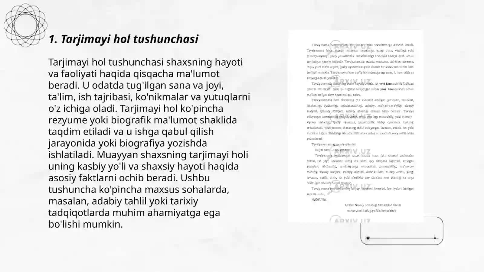 Tarjimayi hol tushunchasi 3
