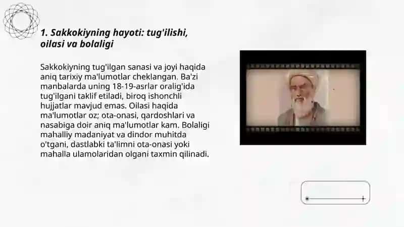 Sakkokiy hayoti va ijodi 3