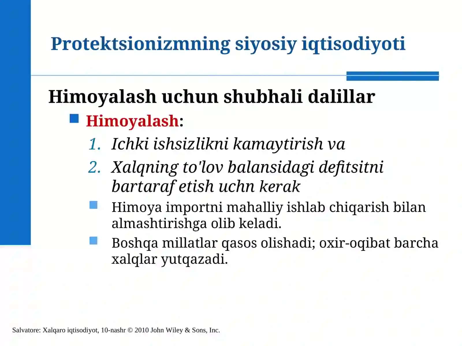 Protektsionizmning siyosiy iqtisodiyoti 3