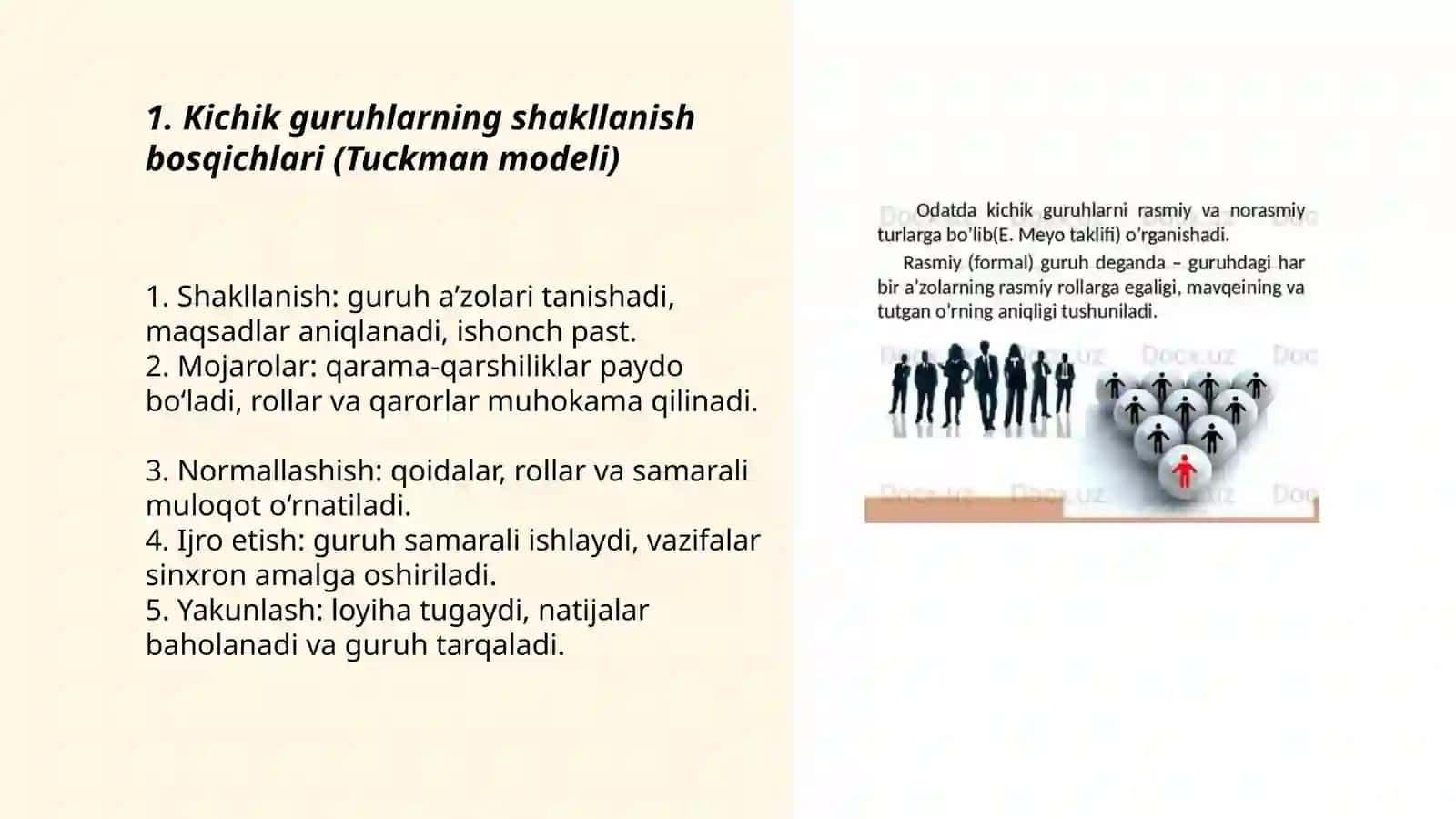 Kichik guruhlarning shakllanish mexanizmi 3