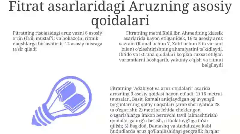 FITRATNING adabiyot qoidalari va aruz haqida asari 3