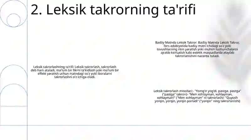 Badiiy Matnda Leksik Takror 3
