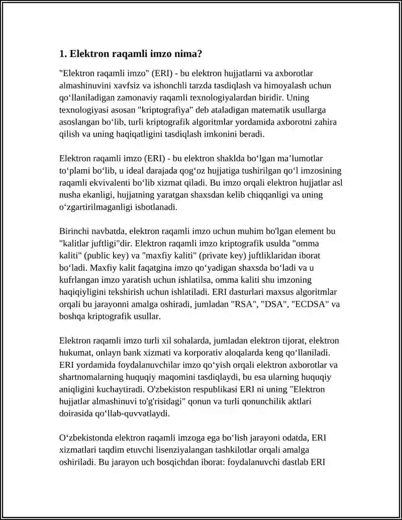 ELEKTRON RAQAMLI IMZO VA UNDAN FOYDALANISH 3