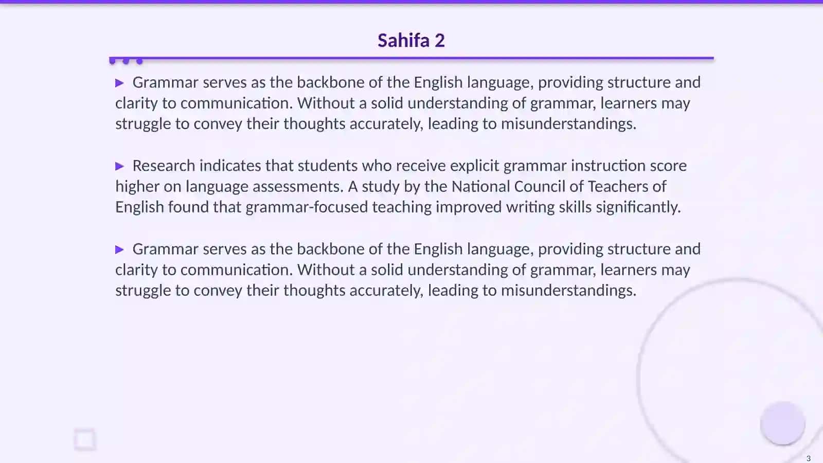 The importance of Grammar in English language Teaching 3