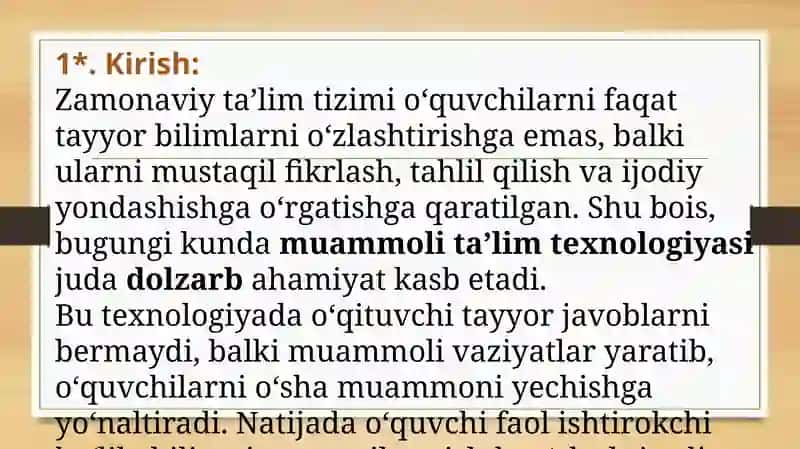Muammoli ta'lim texnologiyasi 3